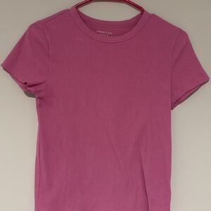 American eagle Fuchsia Ribbed Tee